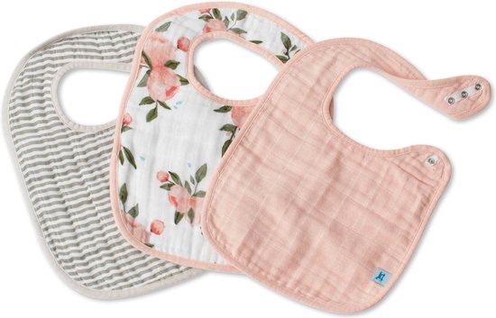 Little Unicorn Slabbetjes Watercolor Roses als cadeau voor een babyshower