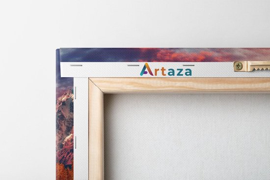 Artaza Peinture sur toile Paysage des Alpes avec un ciel coloré - 80 x 40 - Photo sur toile - Impression sur toile