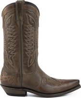 Mayura Boots 17 Taupe Ecotan Dames Heren Cowboy Western Laarzen Spitse Neus Schuine Hak Waxed Leer Maat EU 42