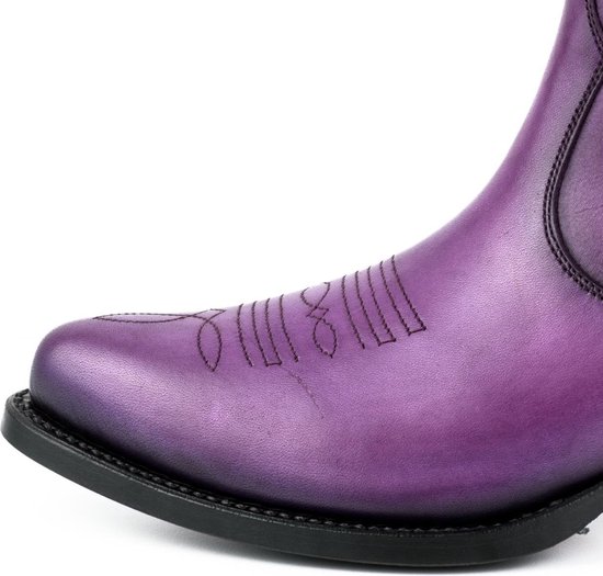 Mayura Bottes pour femmes Marilyn 2487 Violet/Femmes Cowboy Western Fashion Bottines Bout Pointu Talon Incliné Fermeture Élastique En Cuir Véritable Taille EU 39