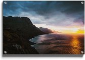 Walljar - Coast Zonsondergang - Muurdecoratie - Plexiglas schilderij