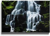 Walljar - Wahkeena Waterval - Muurdecoratie - Canvas schilderij