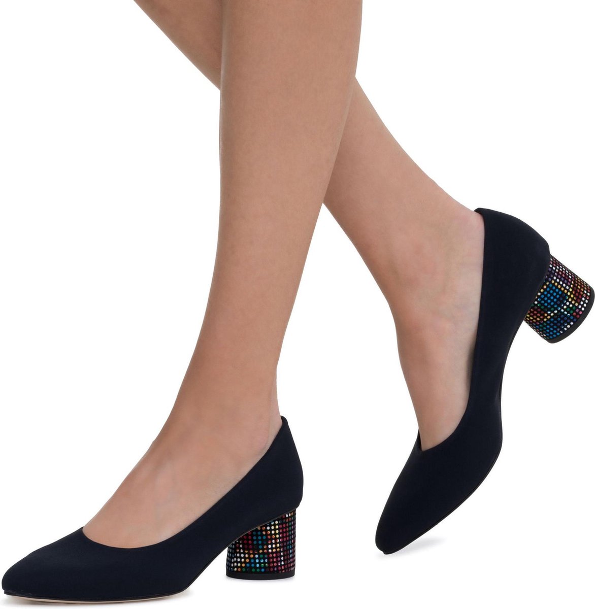 Brunate Dames Leren Pumps / Schoenen - Blokhak hoogte 4.5 cm - 50817 - Blauw  - Maat 38 | bol.com