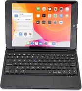 Case2go - Bluetooth toetsenbord Tablet hoes geschikt voor iPad 2021/2020/2019 - 10.2 Inch - met Touchpad - Zwart