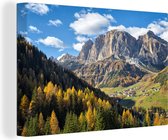 Canvas Schilderij Herfst - Dolomieten - Italië - 120x80 cm - Wanddecoratie