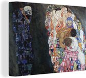 Canvas Schilderij Life and death - Gustav Klimt - 80x60 cm - Wanddecoratie