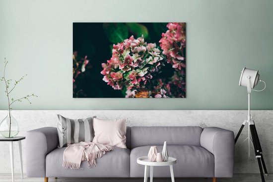 Toile Peinture Roses - Plante - Wit - 140x90 cm - Décoration murale