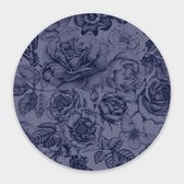 Muurcirkel Midnight Floral ² - Dibond - Meerdere Afmetingen & Prijzen