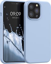 kwmobile telefoonhoesje geschikt voor Apple iPhone 13 Pro - Hoesje met siliconen coating - Smartphone case in mat lichtblauw
