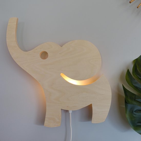 Houten wandlamp kinderkamer of babykamer | Olifant multiplex  handgemaakte... | bol.com