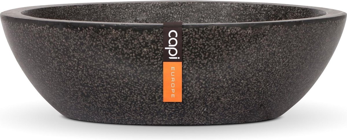 Capi Europe - Schaal laag Terrazzo - 34x9 - Zwart - Bloempot voor buiten - FIT381