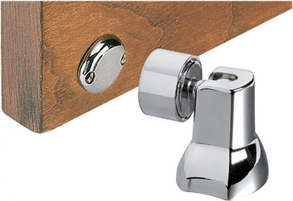 Magnetische deurgrendel verchroomd messing