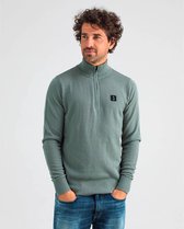 Butcher of Blue Heren Structure Half Zip Groen maat L