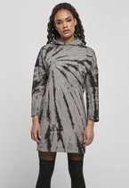Urban Classics Korte jurk -M- Oversized Tie Dye Hoody Zwart/Grijs
