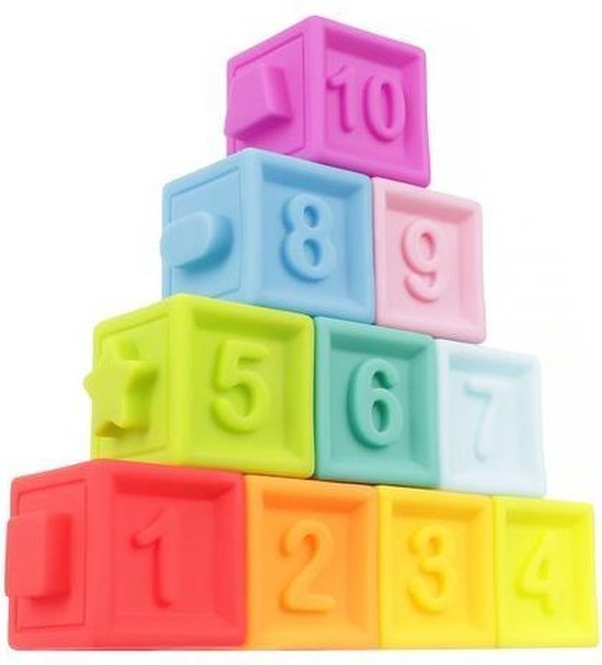 Gewend aan Huiskamer Luchtvaart Baby blokken set vanaf 6 maanden - Zachte speel blokken voor baby's -  bouwblokken | bol.com