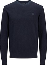 Jack & Jones Trui Jprbluray Cashmere Knit V Neck 12195588 Peacoat/melange Mannen Maat - XL