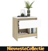 nachtkastjes eiken + wit set van 2 - slaapkamer - meubels - nachtkastje - kastje - kastjes kast - meubels - Nieuwste Collectie