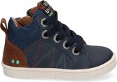 BunniesJR Pol Pit Jongens Hoge Sneakers - Blauw - Leer - Veters