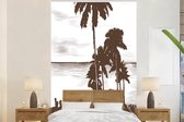 Behang - Fotobehang Zee - Palmboom - Strand - Breedte 180 cm x hoogte 280 cm