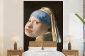 Behang - Fotobehang Meisje met de parel - Johannes Vermeer - Karikatuur - Breedte 160 cm x hoogte 240 cm
