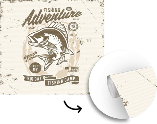 Papier peint - Papiers Papier peint photo Poissons - Rétro - Citation - Largeur 280 cm x Hauteur 280 cm