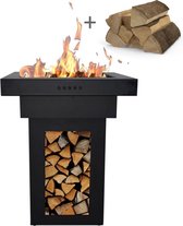 Enjoyfires vuurschaal Square incl. houtopslag High