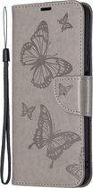 POCO M3 Pro Hoesje - Mobigear - Butterfly Serie - Kunstlederen Bookcase - Grijs - Hoesje Geschikt Voor POCO M3 Pro