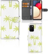 Magnet Case Geschikt voor Samsung Galaxy A03s Telefoonhoesje Palmtrees