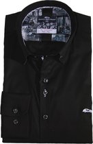 Dario Beltran Lange mouw Overhemd - Encio-3TFG Zwart (Maat: XL)