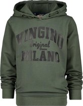 Vingino Hoodie Basic Logo Jongens Katoen Groen/zwart Maat 140