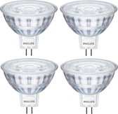 4 stuks Philips LED MR16 3W/827 36º GU5.3 Niet dimbaar