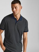 Jack & Jones Poloshirt Jprblalogo Stretch Aop Ss Polo Fst 12195597 New Navy/aop Stan Mannen Maat - L