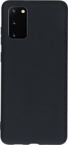Telefoonglaasje Hoesje Geschikt voor Samsung Galaxy S20 - silicone - Zwart - Beschermhoes - Case - Cover