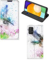 Hoesje Geschikt voor Samsung Galaxy A03s Wallet Book Case Vogel