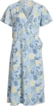 Vila Jurk Vilovie S/s Wrap Midi Dress/su - Fa 14061651 Faded Denim/aquarel Dames Maat - 40