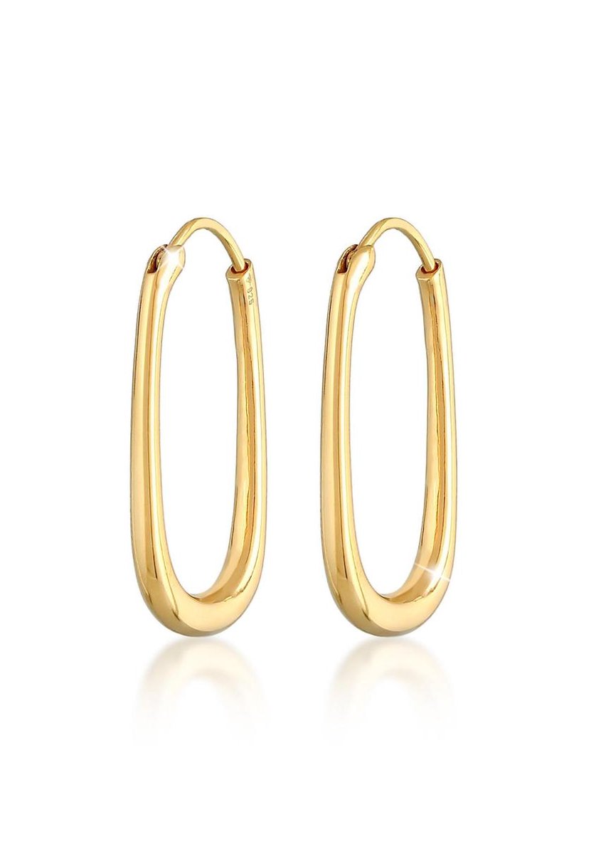 Elli PREMIUM Dames Oorbellen Dames oorringen Ovaal Elegant Tijdloos Basic in 925 Sterling Zilver