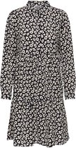 Jacqueline de Yong Jurk Jdypiper L/s Aop  Shirt Dress Wvn Noos 15221987 Black/tapioca Leo Dames Maat - 44