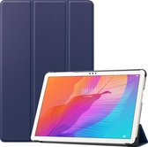 Tablet hoes geschikt voor Huawei MatePad T 10S (10.1 Inch) - Tri-Fold Book Case - Donker Blauw