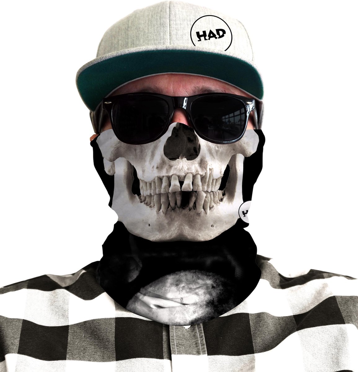 H.A.D. Original Boneface | Sjaal | Buff | Nekwarmer | Beanie | Accessoires | Outdoor | Te dragen op 8 manieren!