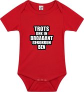 Trots dek in Broabant geborruh ben tekst baby rompertje rood jongens en meisjes - Kraamcadeau - Brabant geboren cadeau 92 (18-24 maanden)