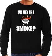 Mind if I smoke bbq / barbecue sweater zwart - cadeau trui voor heren - verjaardag / vaderdag kado S