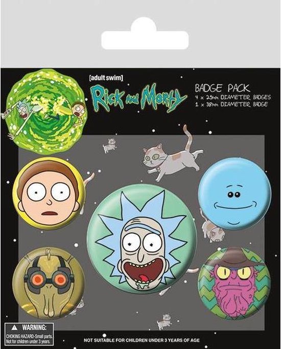 Rick and Morty Heads - Badge Pack