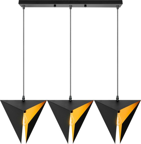 TooLight Moderne Hanglamp - E27 - 3 Lichtpunten - 23 x 17.5 cm - Zwart