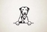 Ierse wolfshond - Irish Wolfhound - hond met pootjes - S - 45x48cm - Zwart - wanddecoratie