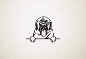 Mastiff - hond met pootjes - M - 53x70cm - Zwart - wanddecoratie