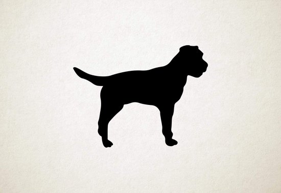 Border Terrier - Silhouette chien - L - 75x99cm - Zwart - décoration murale