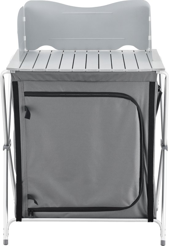Campingkast opvouwbaar 109,5x70x52 cm donkergrijs