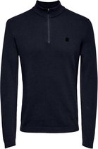 Only & Sons Trui Onsweb Life Structure Half Zip Knit 22019989 Dark Navy Mannen Maat - XS