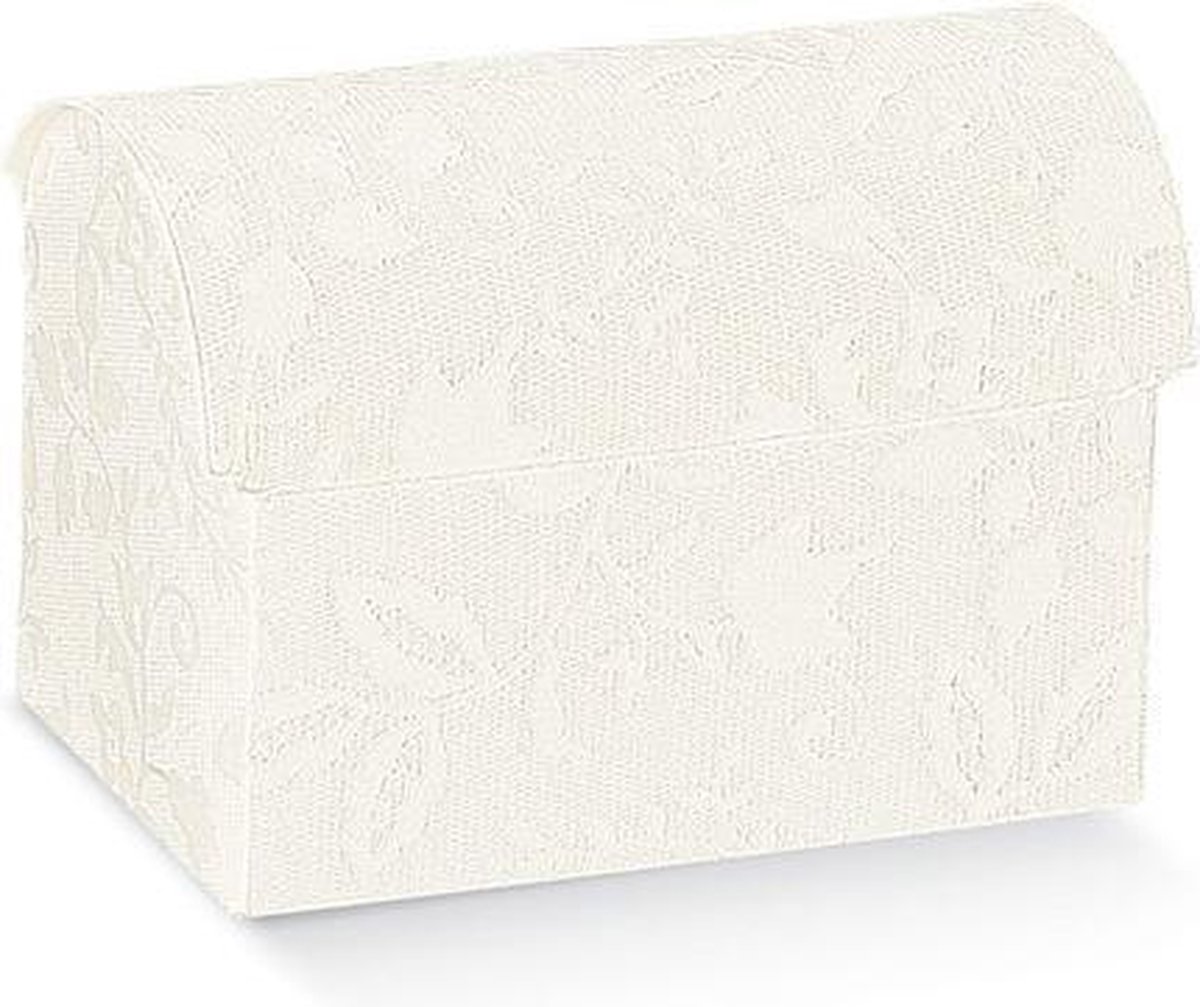 12 cadeau-doosje hutkoffer - schatkist bloemprint traktatie-doosje voor snoepjes of bonbons om uit te delen bij verjaardag, huwelijk, babyshower of doop.