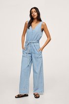 Mango Broek Denim Jumpsuit Met Ceintuur 17031509 Tm Dames Maat - M